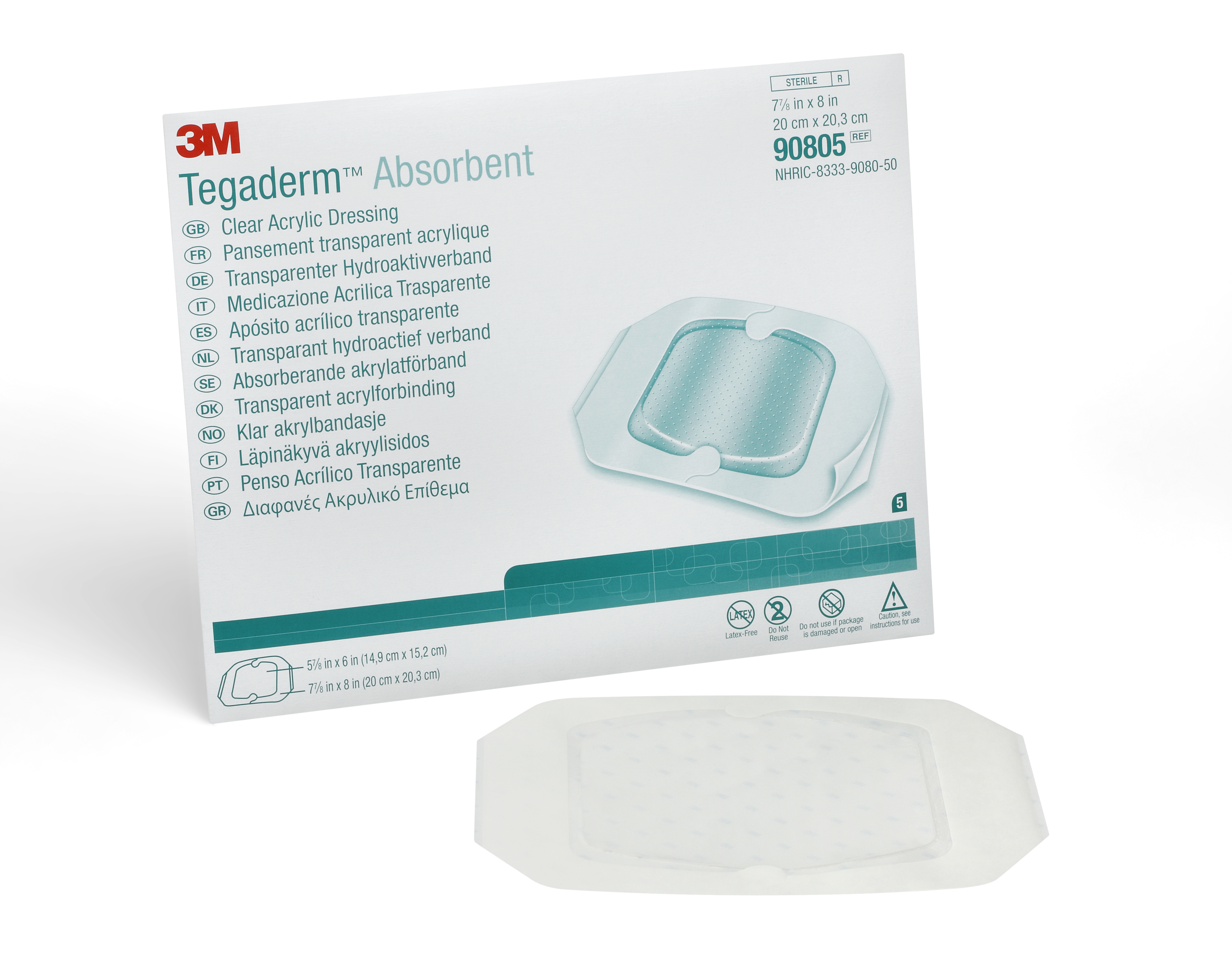 TEGADERM ABS CLR DRS OVAL8X7.8