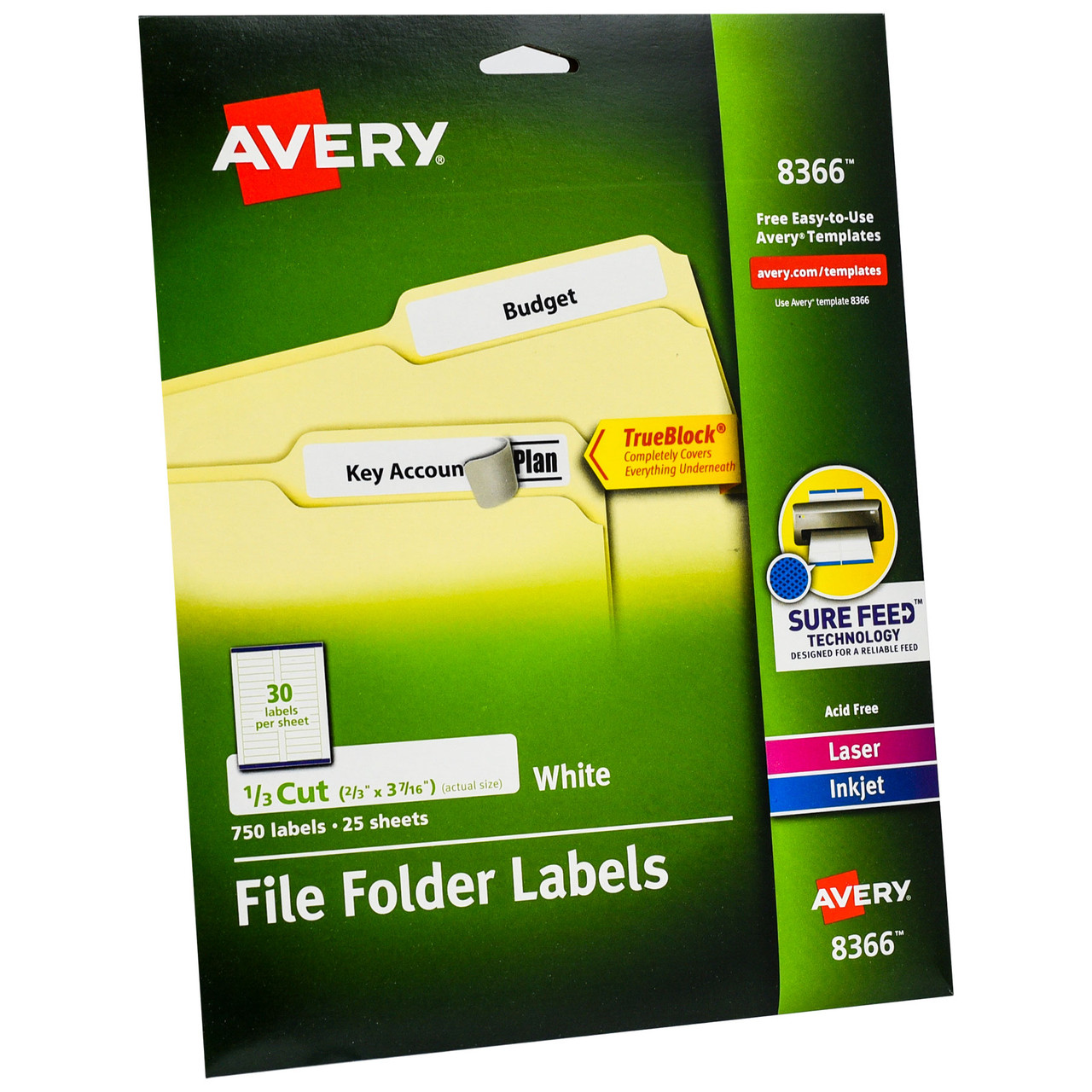 FILE FOLDER LABELS 1/3 CUT