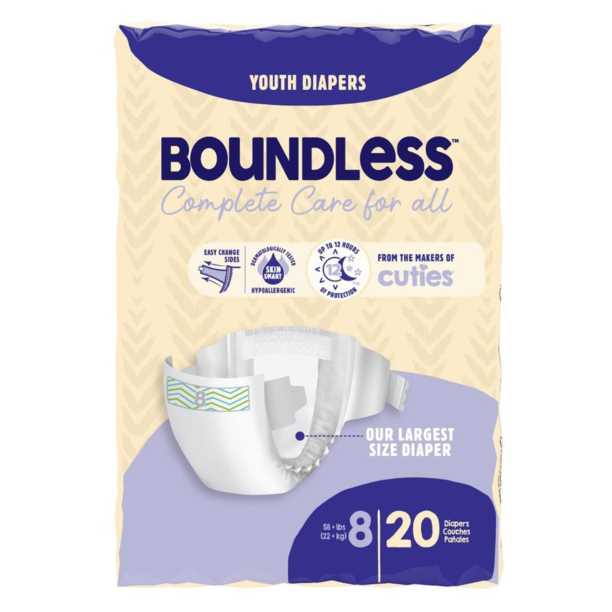 DIAPERS YOUTH BOUNDLESS SZ 8