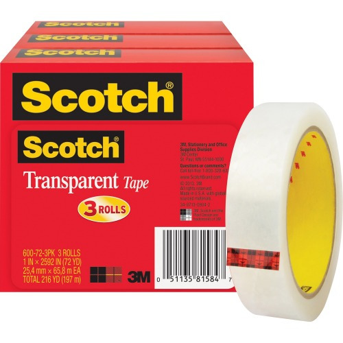 TAPE TRANSPARENT 3" CORE