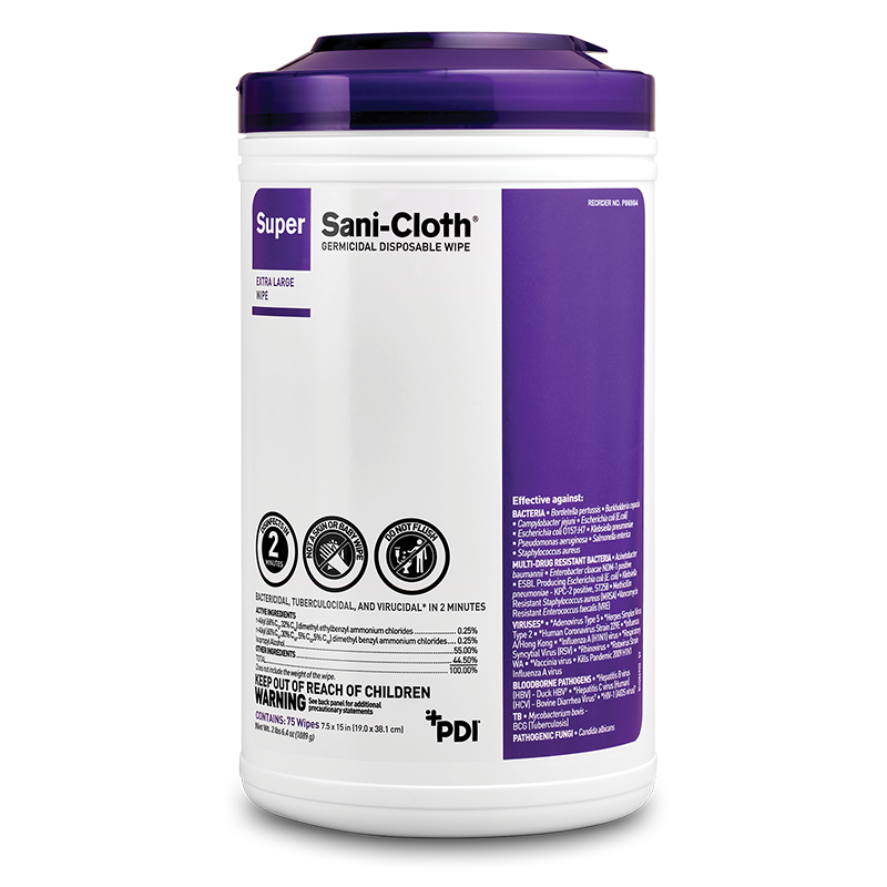 WIPES PDI SUPER X-LRG 75 TUB